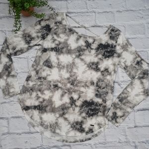 Hollister Black & White Tie Dye Long Sleeve Top